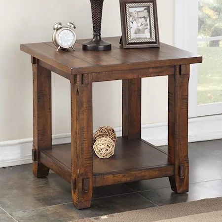Restoration End Table with Shelf